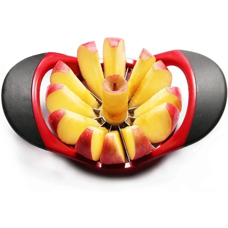 Apple Corer Slicer - เครื่องมือครัวอเนกประสงค์สำหรับหั่นผลไม้, เครื่องหั่นและคว้านแอปเปิ้ลสแตนเลส, เครื่องปอกแอปเปิ้ลคมกริบ