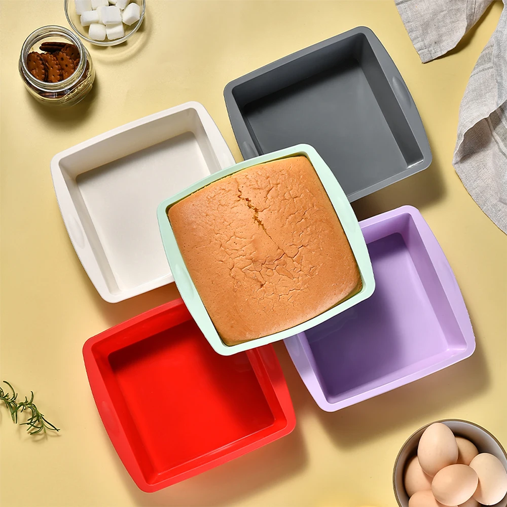 Kitchen Gadgets Ninja - แม่พิมพ์เค้กซิลิโคนทรงสี่เหลี่ยม1/4ชิ้นถาดอบแบบง่ายสำหรับเค้กเครื่องมือทำครัวทนทานและอุปกรณ์เสริมสำหรับใช้ในบ้าน