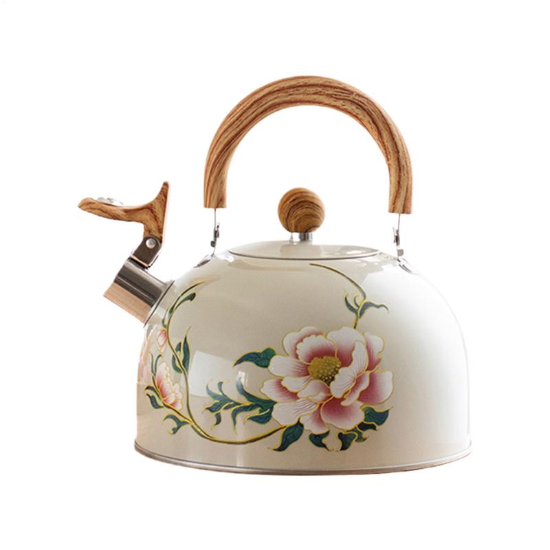Kitchen Gadgets Vintage - หม้อต้มกาต้มน้ํา Vintage ดอกไม้เคลือบกาน้ําชาสแตนเลส Pvc ครัวจีน Gadget