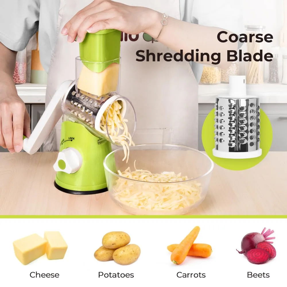 Kitchen Gadgets In China - คู่มือโรตารี่เครื่องขูดสําหรับชีสและผักเครื่องตัดมันฝรั่ง Mandoline Chopper เครื่องตัดสแตนเลส KITCHEN Accessorie
