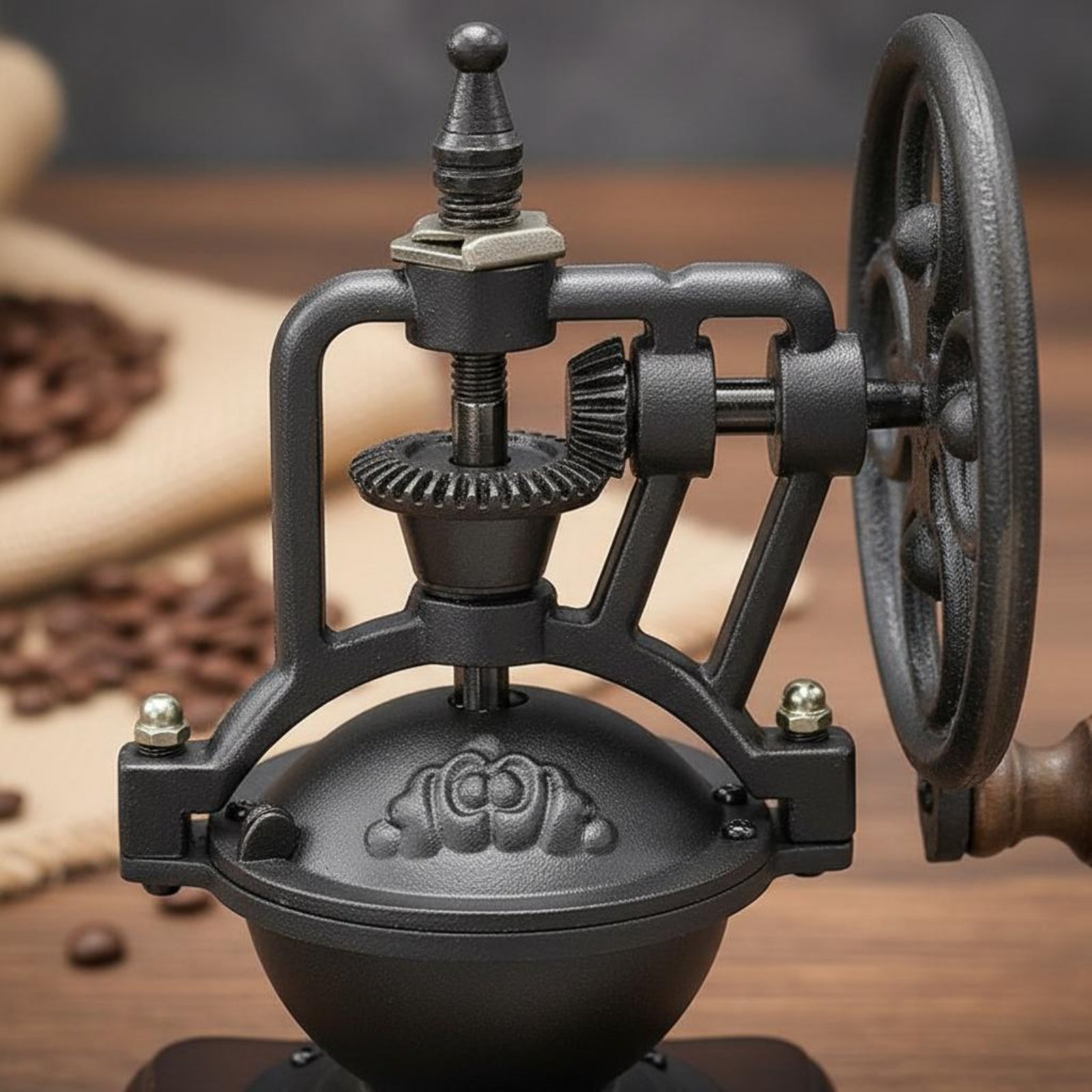 Kitchen Gadgets Vintage - เครื่องบดกาแฟแบบหมุนมือ วัสดุเหล็กหล่อ สไตล์วินเทจ อุปกรณ์ครัว ของขวัญสุดพิเศษ