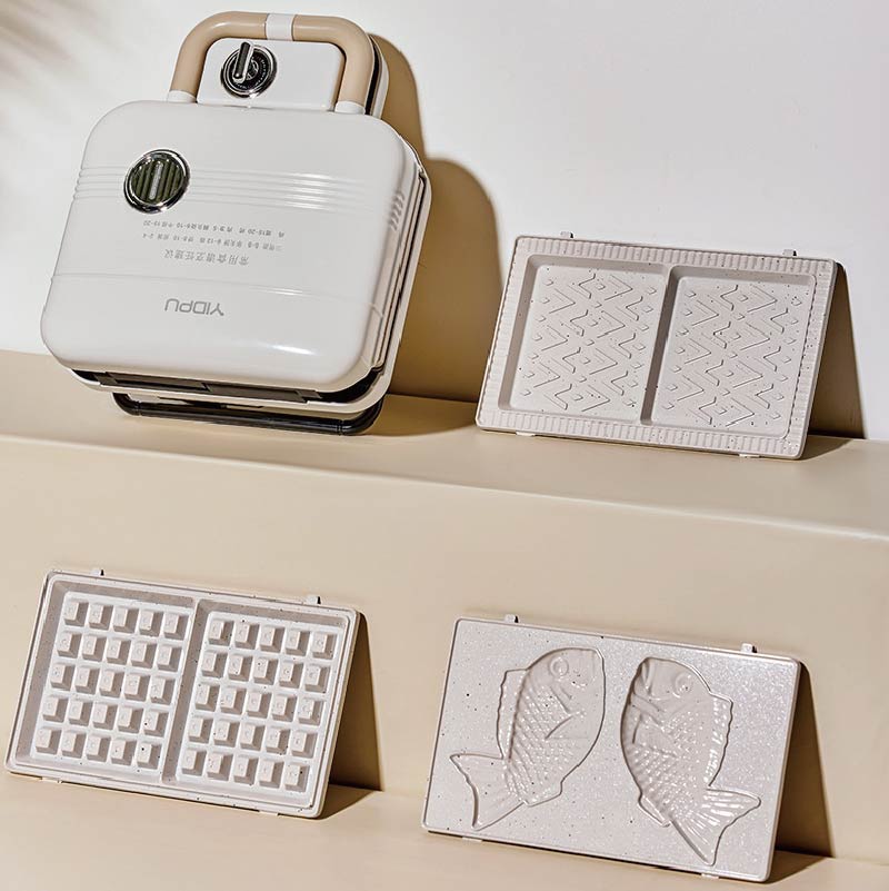 Breakfast Sandwich Maker - เครื่องทำแซนด์วิชไฟฟ้า750วัตต์เครื่องทำอาหารเช้าอเนกประสงค์เครื่องจับเวลาขนมปังวาฟเฟิลแผ่นคู่เครื่องทำแซนวิชแพนเค้ก