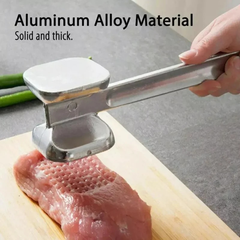 Kitchen Gadgets In China - ค้อนทุบเนื้อสเตนเลสสองด้าน ทนทาน ใช้สำหรับทุบเนื้อสับ ค้อนทุบเนื้อแบบมีลายตาราง ค้อนทุบเนื้อวัว