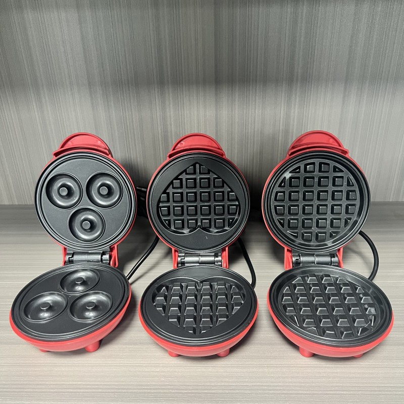 Breakfast Sandwich Maker - เครื่องทำวาฟเฟิลรูปหัวใจขนาดเล็กอเนกประสงค์ เครื่องปิ้งขนมปังแบบสองด้าน เครื่องอบขนมแบบพกพาสำหรับงานเลี้ยงครอบครัว
