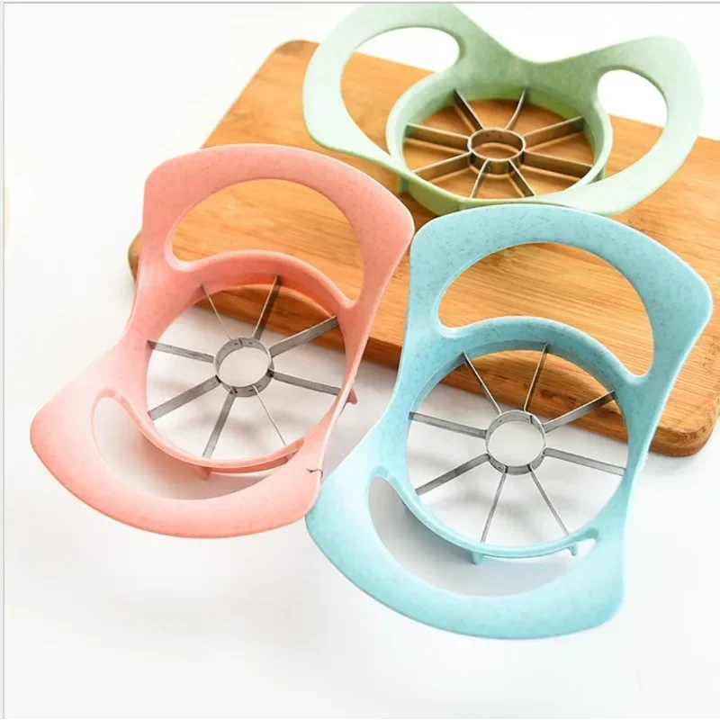 Apple Corer Slicer - เครื่องตัดผลไม้ทำจากสเตนเลสฟางข้าวสาลีใช้งานได้หลากหลายเครื่องหั่น Apple เพื่อเอาผลไม้ที่หั่นเป็นชิ้นๆ