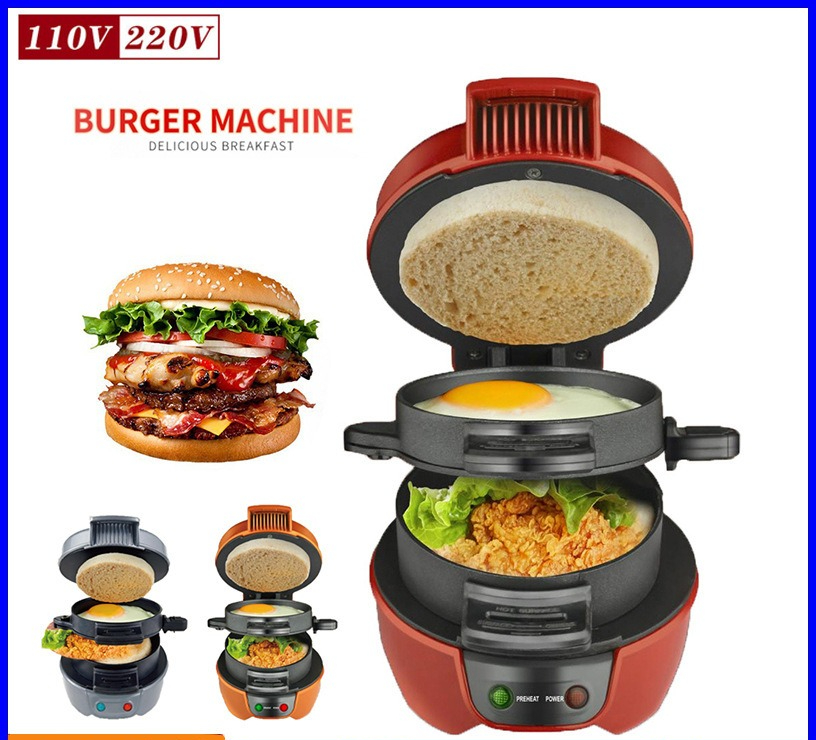 Breakfast Sandwich Maker - เครื่องทำแฮมเบอร์เกอร์ เครื่องทำแซนวิช เครื่องทำอาหารเช้า เครื่องปิ้งขนมปัง ใช้ไฟบ้านแบบอเมริกัน 110V