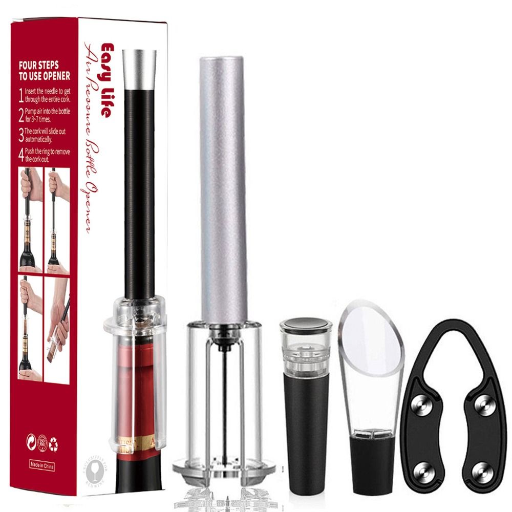 Kitchen Gadgets Ninja - ชุดอุปกรณ์เสริมบาร์ ที่เปิดขวดไวน์ ทำจากอลูมิเนียมอัลลอยด์และ ABS พร้อมที่ดูดฝุ่น ที่เปิดขวดไวน์แบบสุญญากาศ