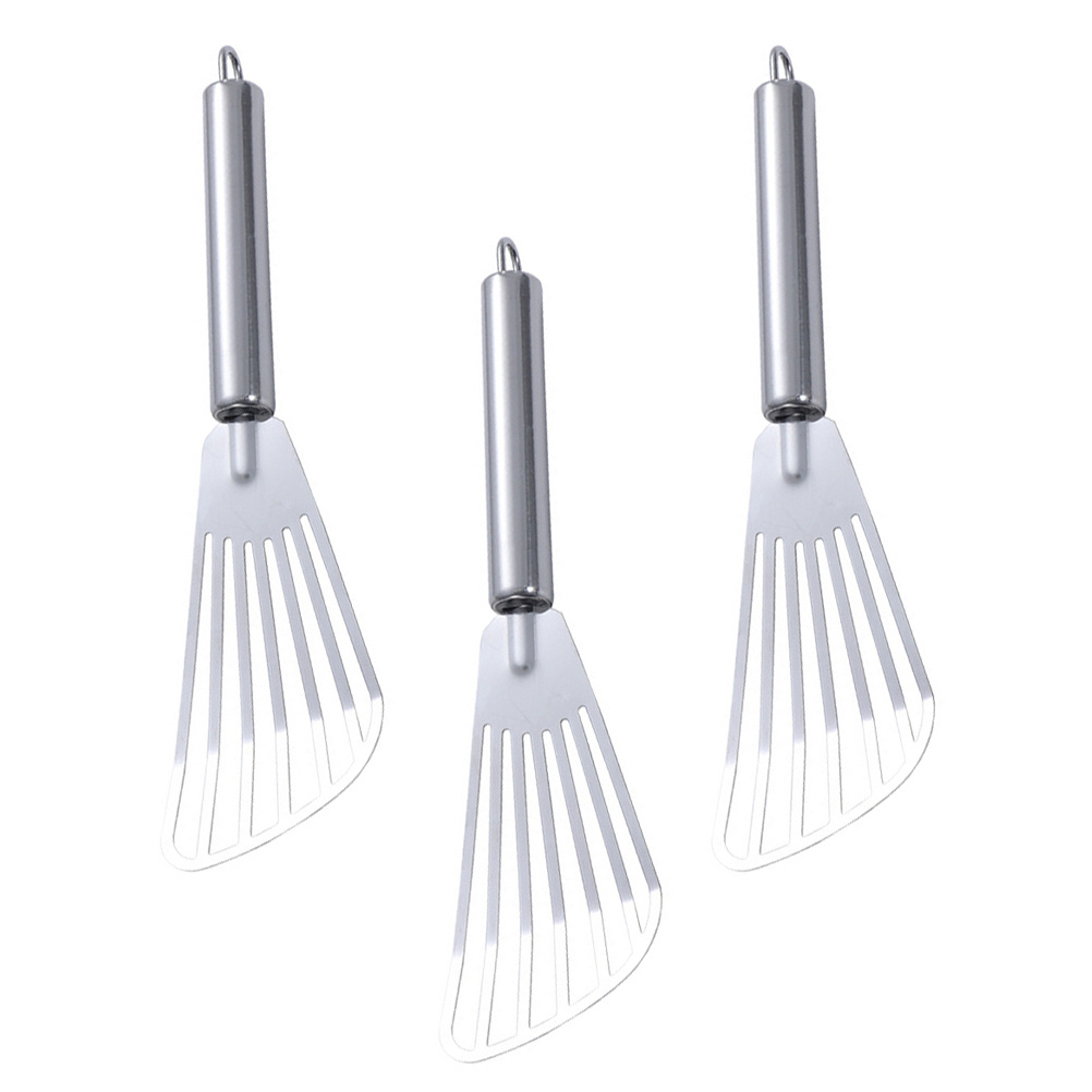 Kitchen Home Gadgets - ตะหลิวสแตนเลส 3 ชิ้น สำหรับสเต็ก ทอดปลา ตะหลิวมีร่อง