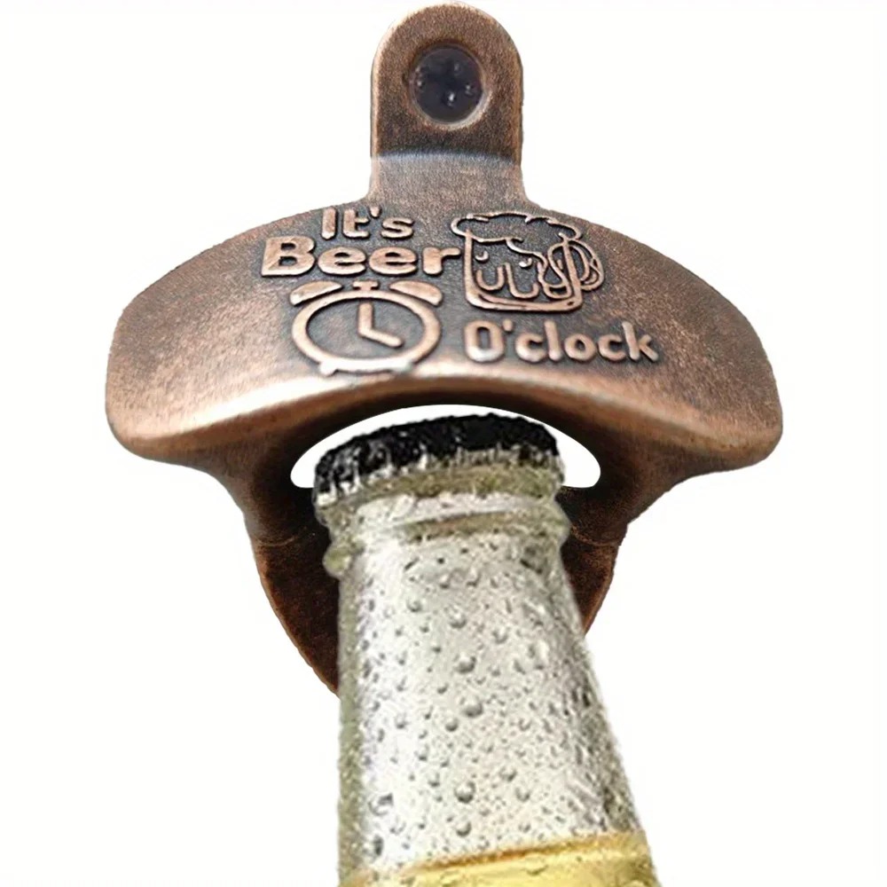 Kitchen Gadgets Vintage - 1 PC It's Beer'O นาฬิกาที่เปิดขวดติดผนังพร้อมสกรู VINTAGE