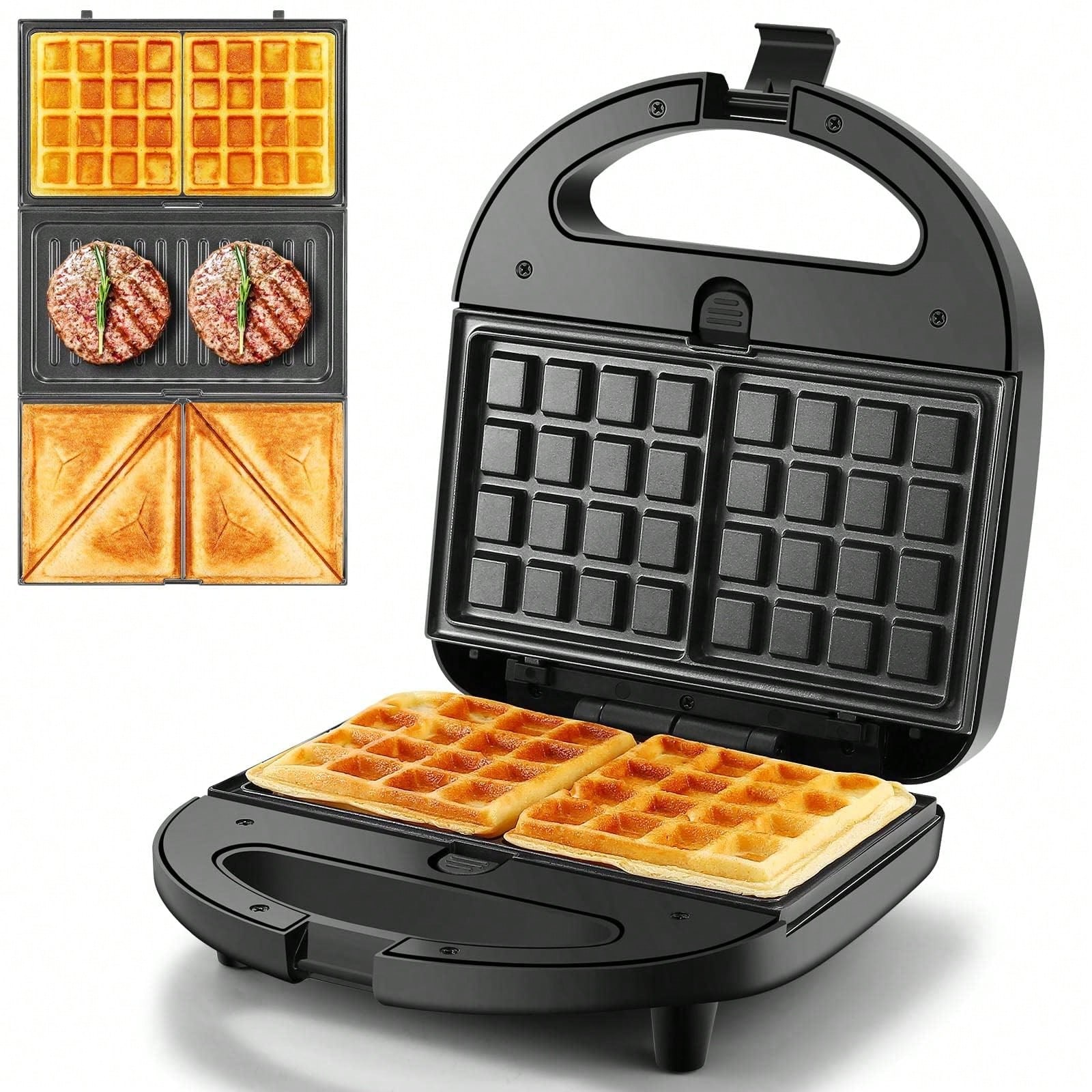 เครื่องทำแซนด์วิชและวาฟเฟิล 3- - Breakfast Sandwich Maker บทวิจารณ์และราคา