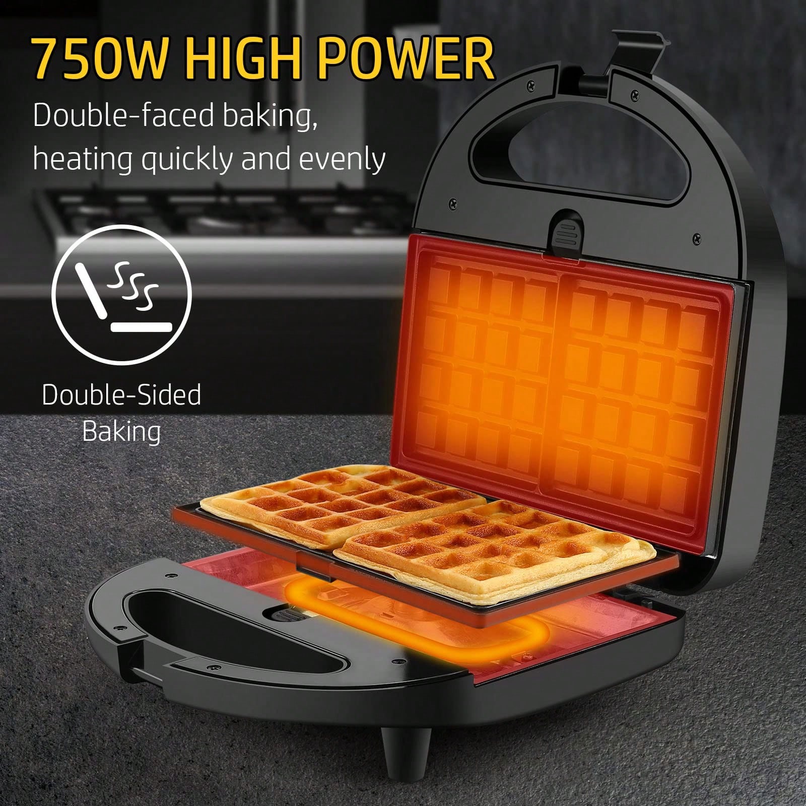 เครื่องทำแซนด์วิชและวาฟเฟิล 3- - Breakfast Sandwich Maker บทวิจารณ์และราคา