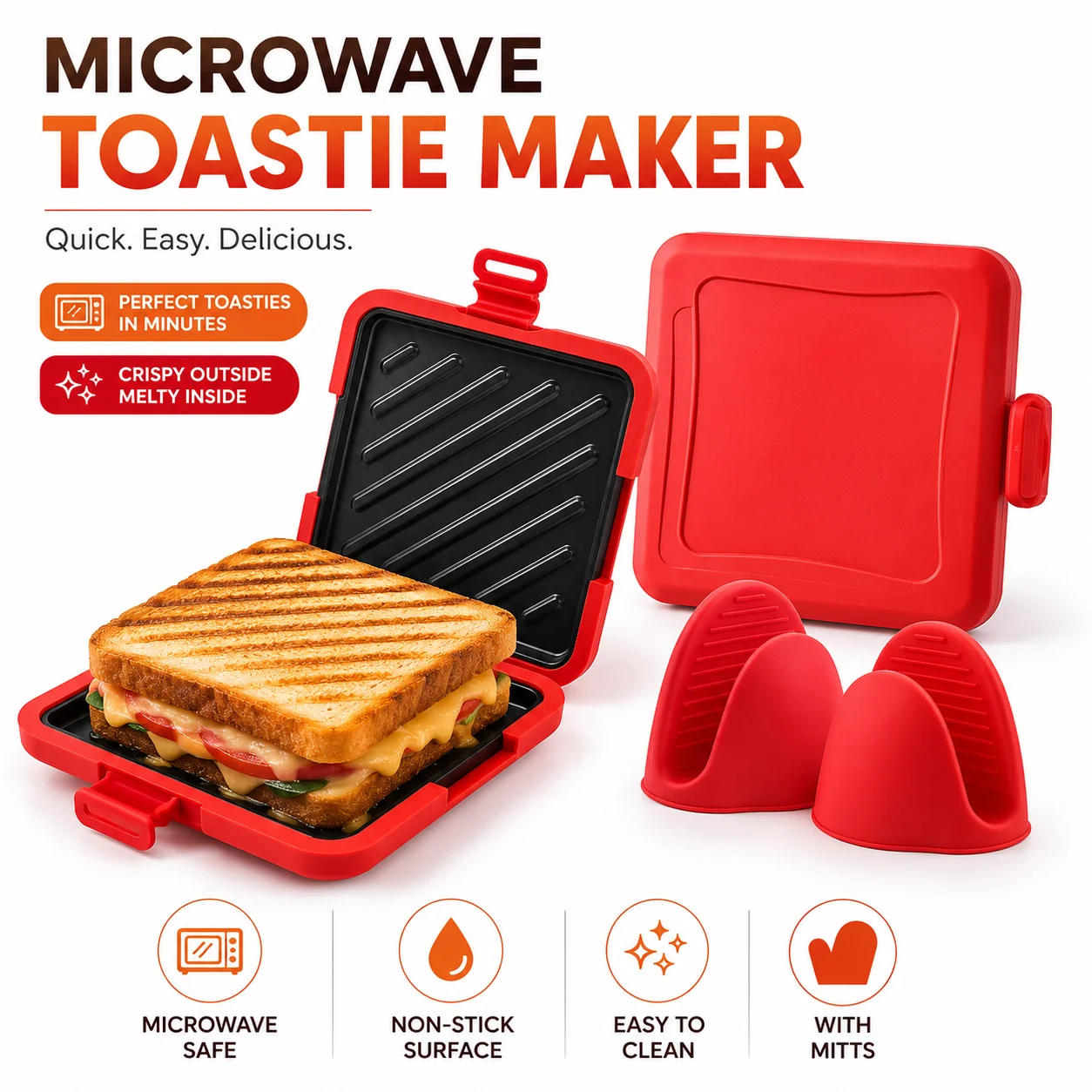 เครื่องทำแซนวิชไมโครเวฟ กระทะย - Breakfast Sandwich Maker บทวิจารณ์และราคา
