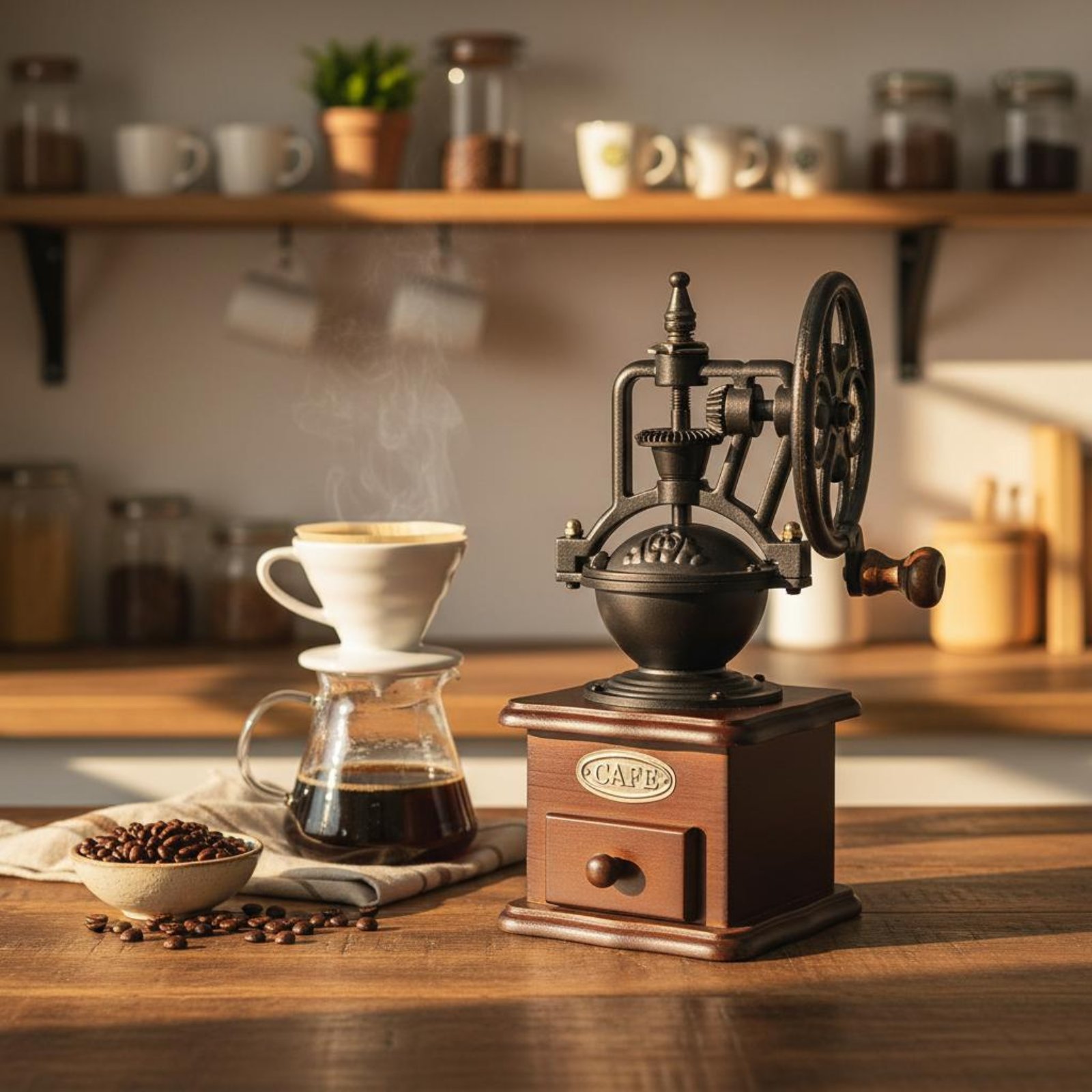 เครื่องบดกาแฟแบบหมุนมือ วัสดุเ - Kitchen Gadgets Vintage บทวิจารณ์และราคา