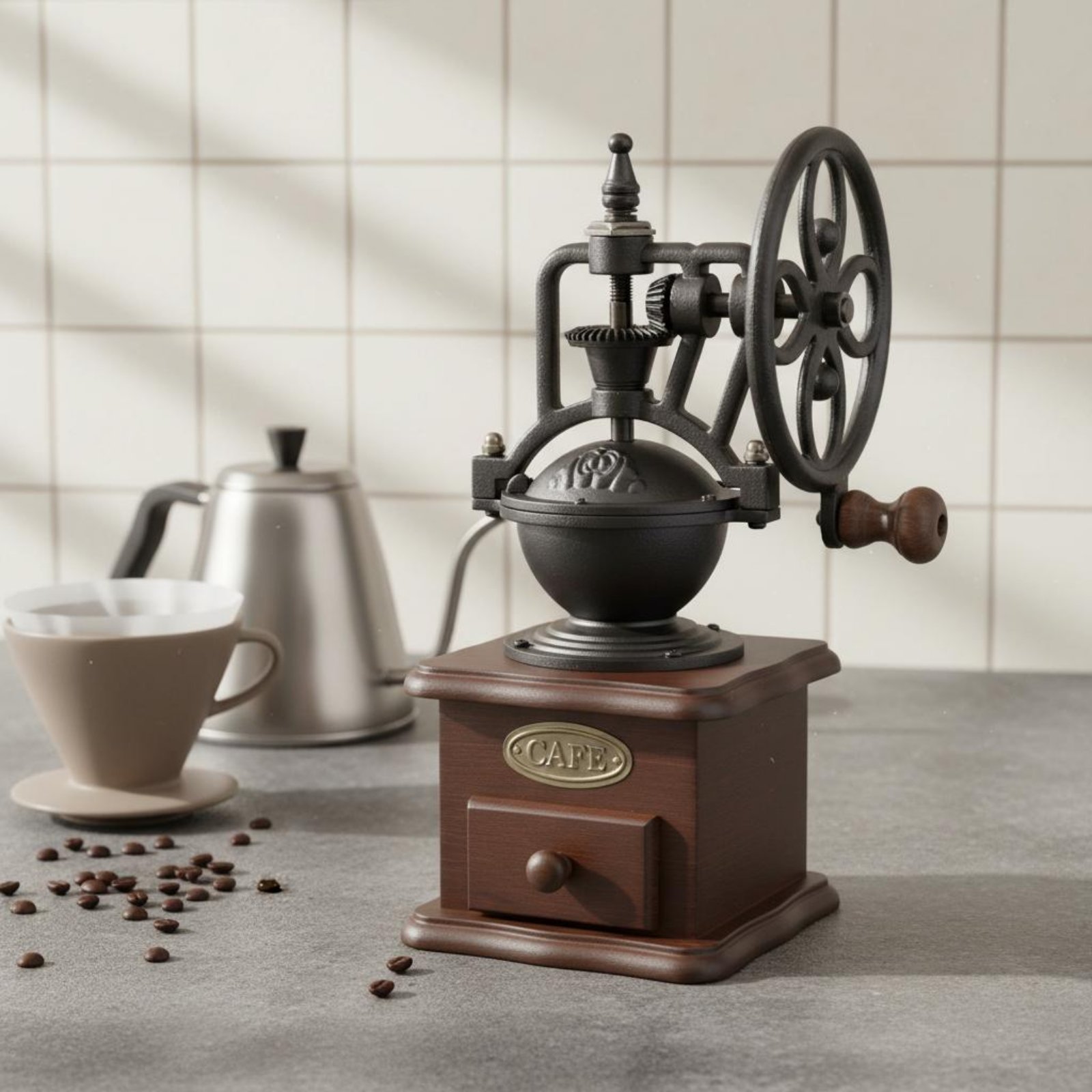 เครื่องบดกาแฟแบบหมุนมือ วัสดุเ - Kitchen Gadgets Vintage บทวิจารณ์และราคา
