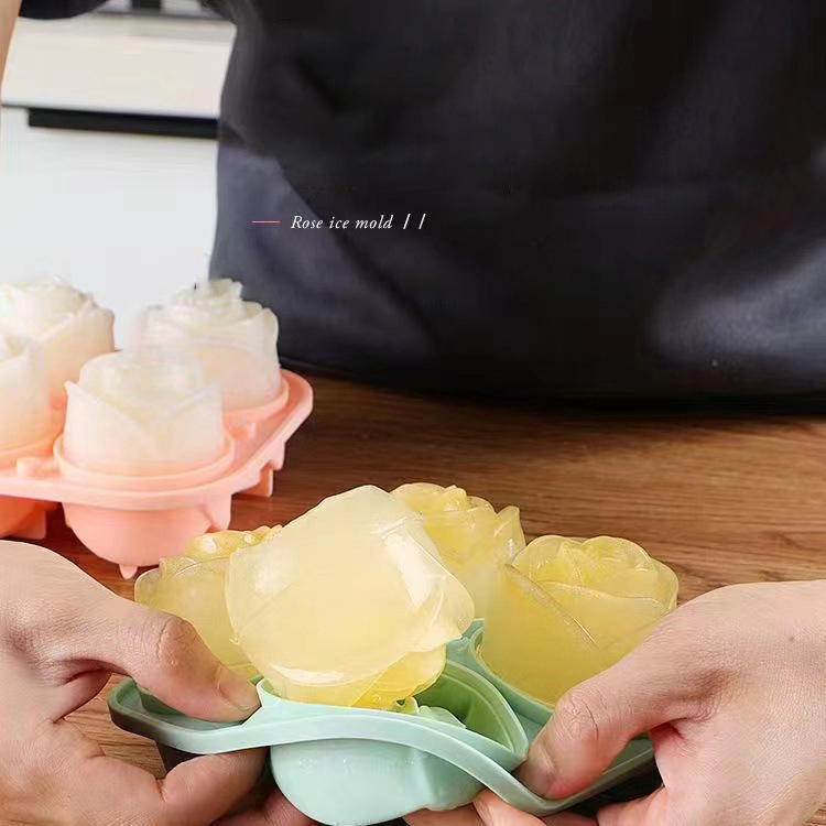 3D Rose Ice แม่พิมพ์ 4 หลุม Ic - Kitchen Gadgets Ninja บทวิจารณ์และราคา