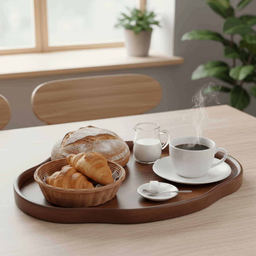 ถาดเสิร์ฟไม้ไผ่รูปทรงแปลกตา สไ - Kitchen Gadgets Vintage บทวิจารณ์และราคา