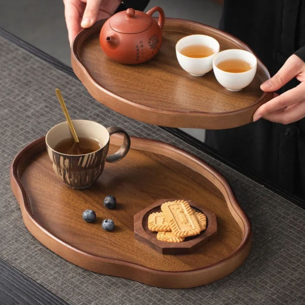 ถาดเสิร์ฟไม้ไผ่รูปทรงแปลกตา สไ - Kitchen Gadgets Vintage บทวิจารณ์และราคา