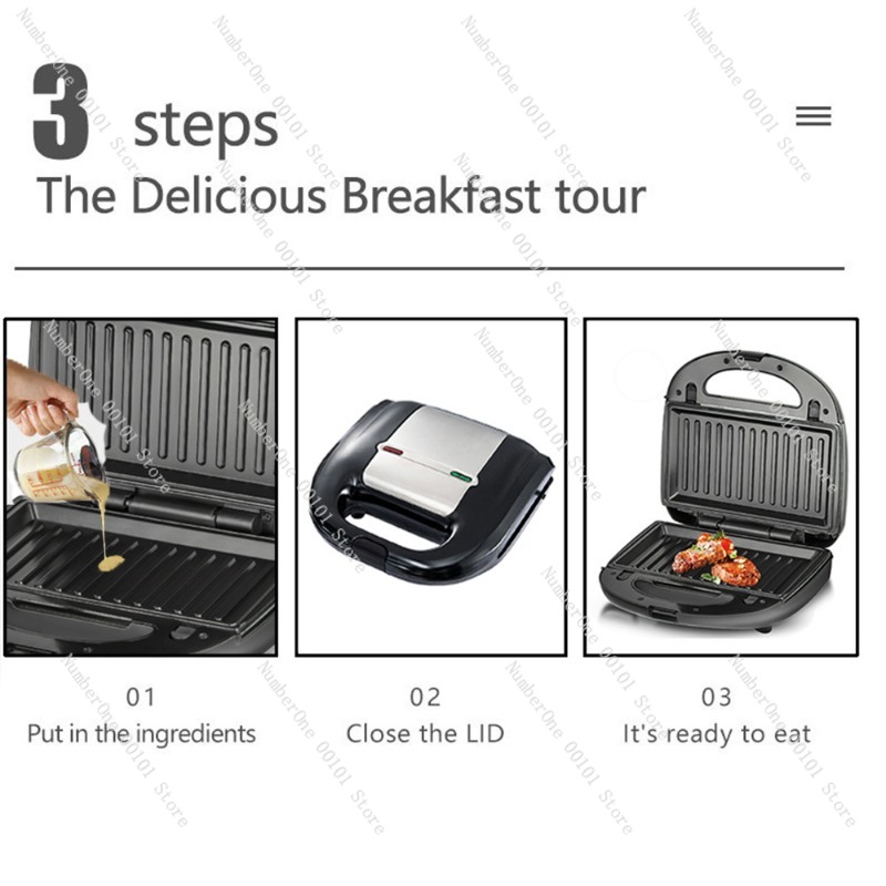 เครื่องทำแซนด์วิช โดนัท วาฟเฟิ - Breakfast Sandwich Maker บทวิจารณ์และราคา